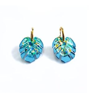 Monstera doble con aro celeste 1