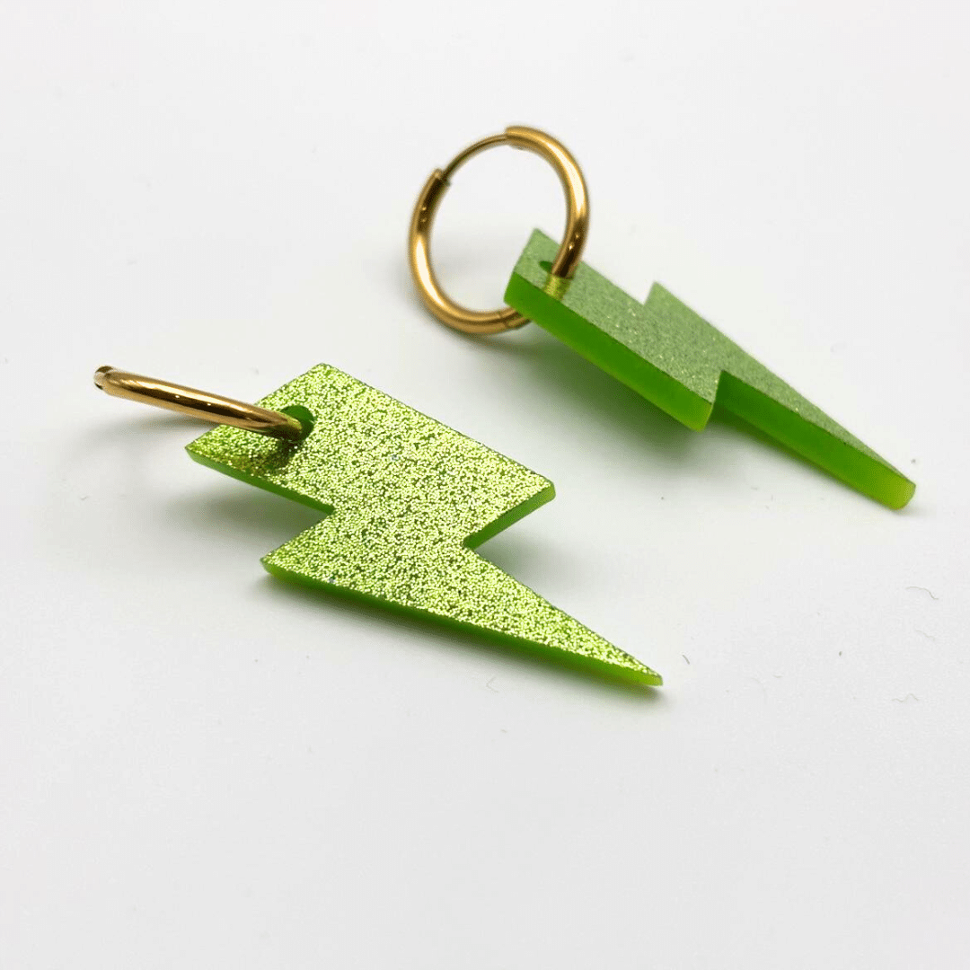 rayo aro verde purpurina 2